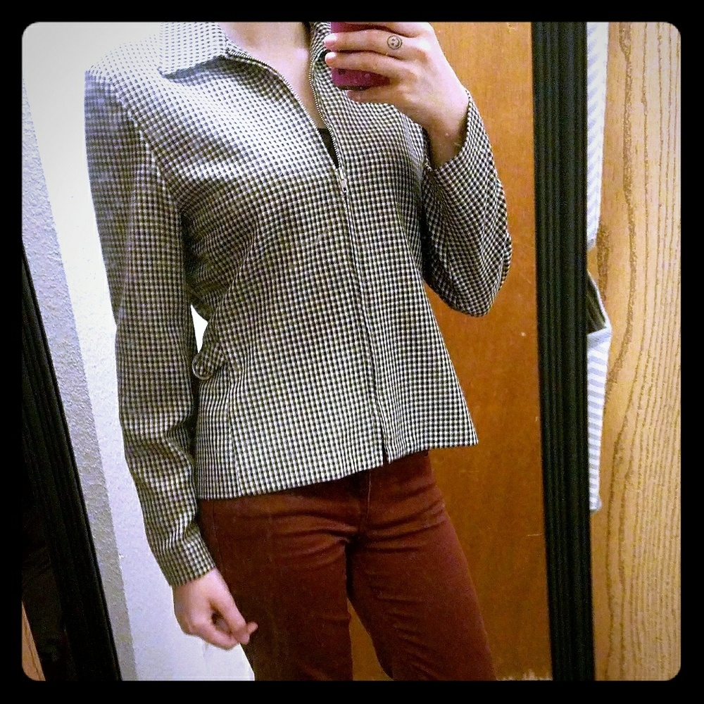 Vintage Gingham Paris Sport Club Zip Up